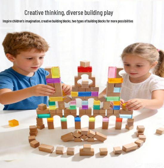 Rainbow Acrylic Building Blocks - Educational & Sensory Toy for Toddlers, Creative & Versatile Stacking Desktop Gifts