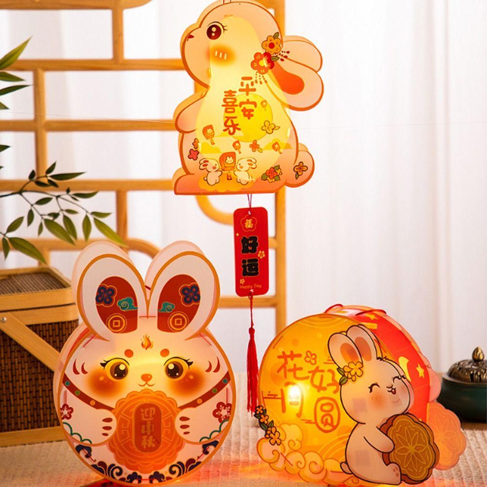 Cartoon Mid-Autumn Rabbit Lantern Chinese Style LED Lantern Toys  Good Luck Gift