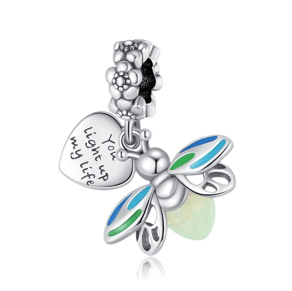 New Copper Bee Flower Butterfly Dragonfly Pendant Trinket Bead Fit Original Charms Bracelet Jewerly Accessories