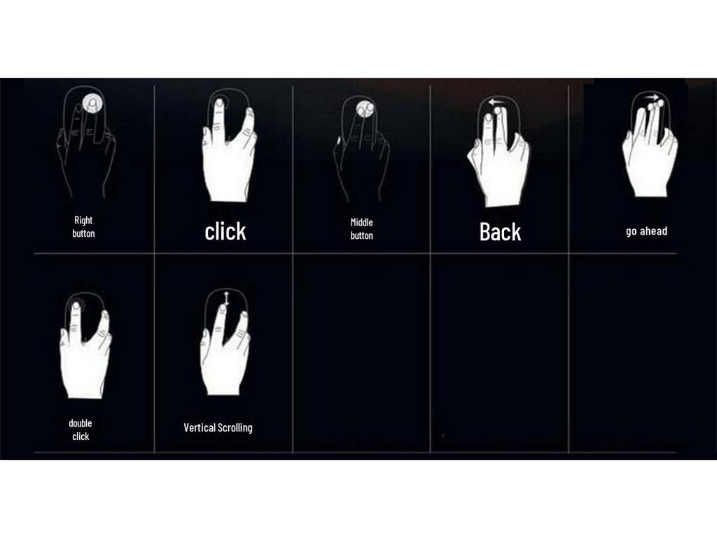 Wireless Bluetooth Mouse - Touchpad for Apple Laptops, Tablets, No Scroll Wheel, 2.4G Connectivity