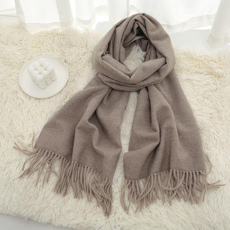 New solid color Maillard autumn and winter scarf versatile imitation cashmere scarf women's high-end warm scarf shawl