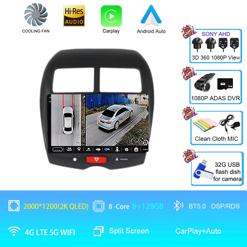 Car Radio Android 14 For Mitsubishi ASX 1 2010 2011 - 2016 C4 Peugeot 4008 DSP Multimedia Video Player Carplay Stereo Audio GPS