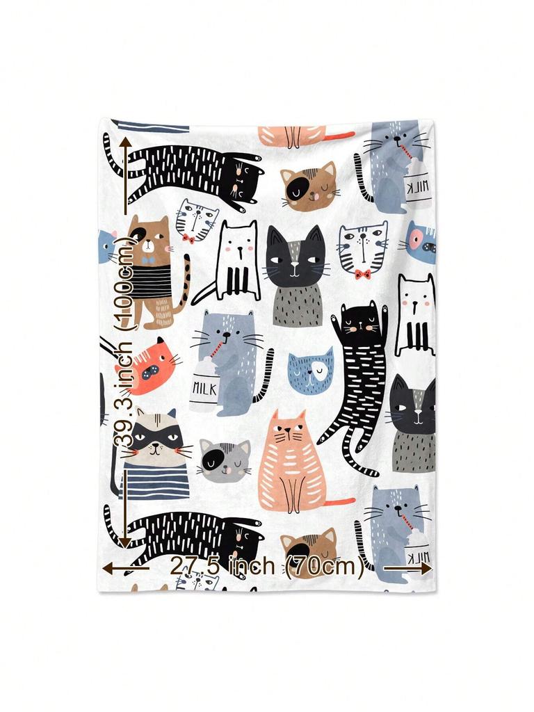 1 Stück Abstrakte Katzen Weiche Decke Flanell Bedruckte Decke Für Camping & Reisen Geeignet Für Sofas Schlafzimmer Wohnzimmer Und Betten