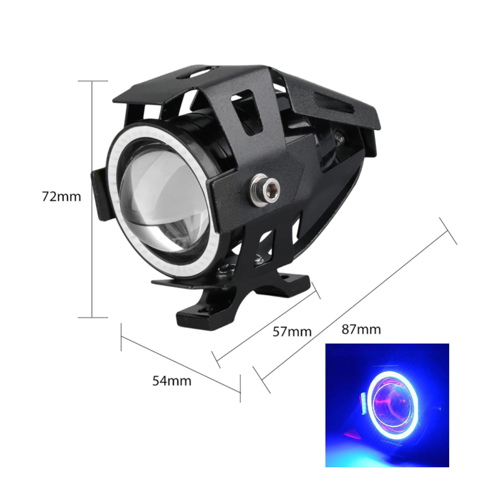 1pc LED Auxiliary Motorcycle Headlight Universal U7 Mini Spotlights DRL Driving Lamp Motorcycle Bicycle Lamp Accessories 1PC Blue