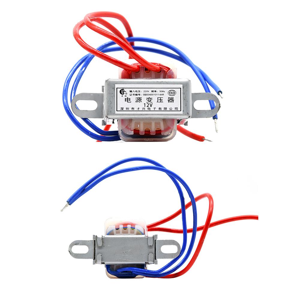 Power Transformer AC 6V 9V 12V 15V 24V Output Voltage 1W EI Copper Core Input 220V 50Hz~60Hz Single Voltage 2 Line Copper