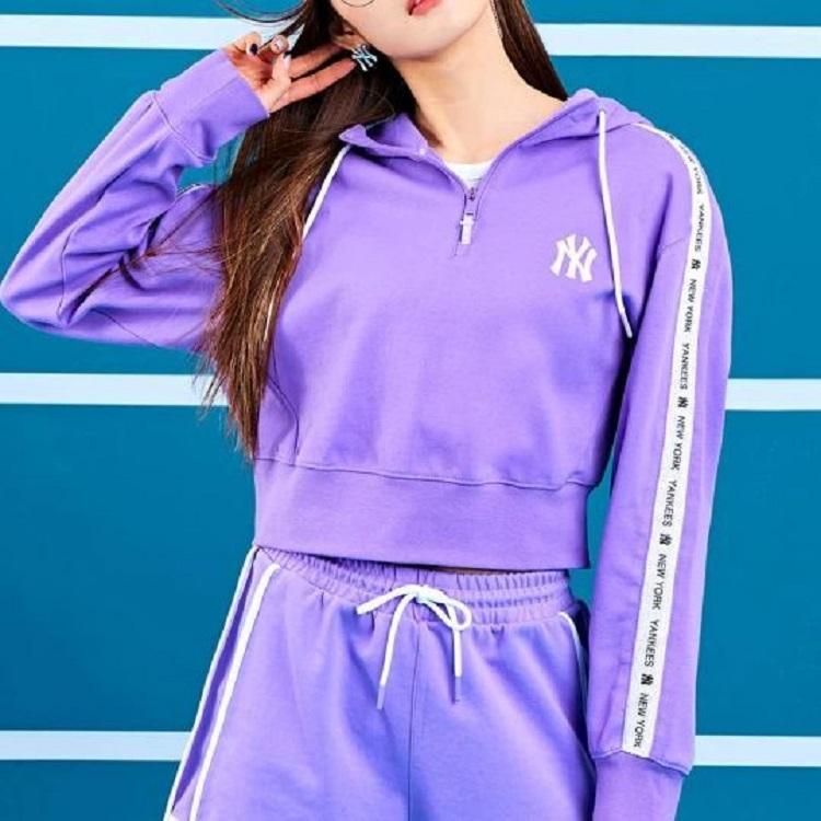 New MLB New York Yankees Sweatshirts Women's Purple 3FHDA0121-50PPN