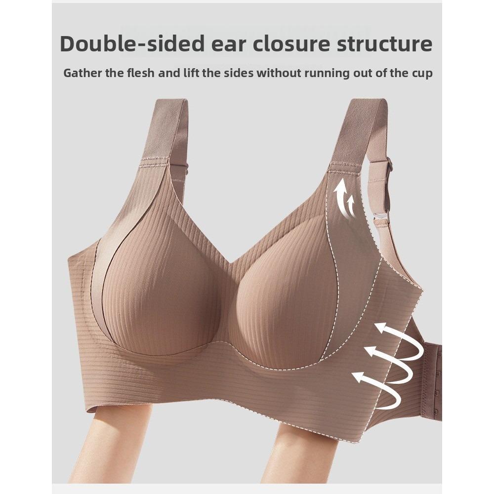 Plus Size Seamless Bra Women Large Bust Gathering Sports Bra Invisible Wireless Underwear
