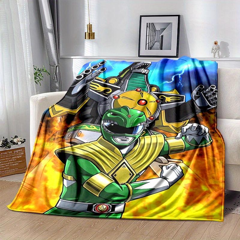 1pc, Power Rangers Dino Charge Green Ranger Home Decor Blanket, Perfect for Couch, Bed, Travel, Camping, Car, Beach, Office Nap, Soft Throw Gift for F