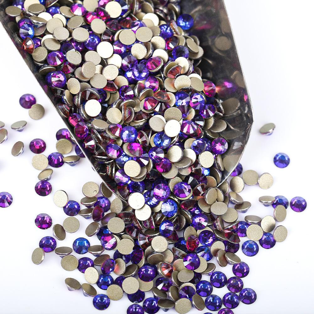 Gold Bottom Colored Glass Flat Bottom Diamond Nail Drill, Mobile Phone Accessories Sticker Diamond Diy Rhinestone Jewelry Accessories