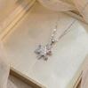 Rotatable Sunflower Zirconia Necklace: Japanese-Korean Style, Fashionable Collarbone Chain