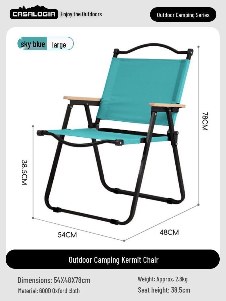 Boguwen Tianji Tragbarer Klapp-Outdoor-Stuhl für Camping, Picknicks, Strand und Imbissstände - Kermit-Stil