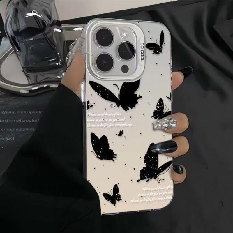 Butterflies Fluttering iPhone Case for Models X, 13 Pro Max, 14, 15, 16 Pro, 17 - Drop-proof Design.