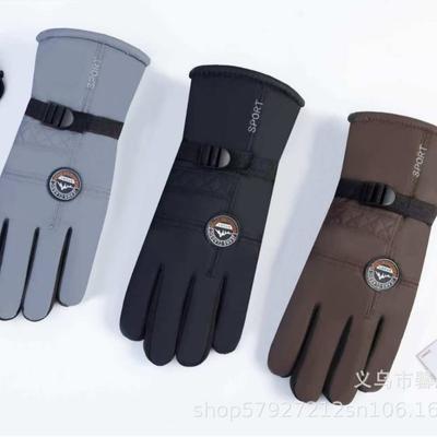 Herren Thermo-Handschuhe Outdoor Skifahren Motorrad Elektrofahrzeug Fahrhandschuhe Radfahren Fleece dicker