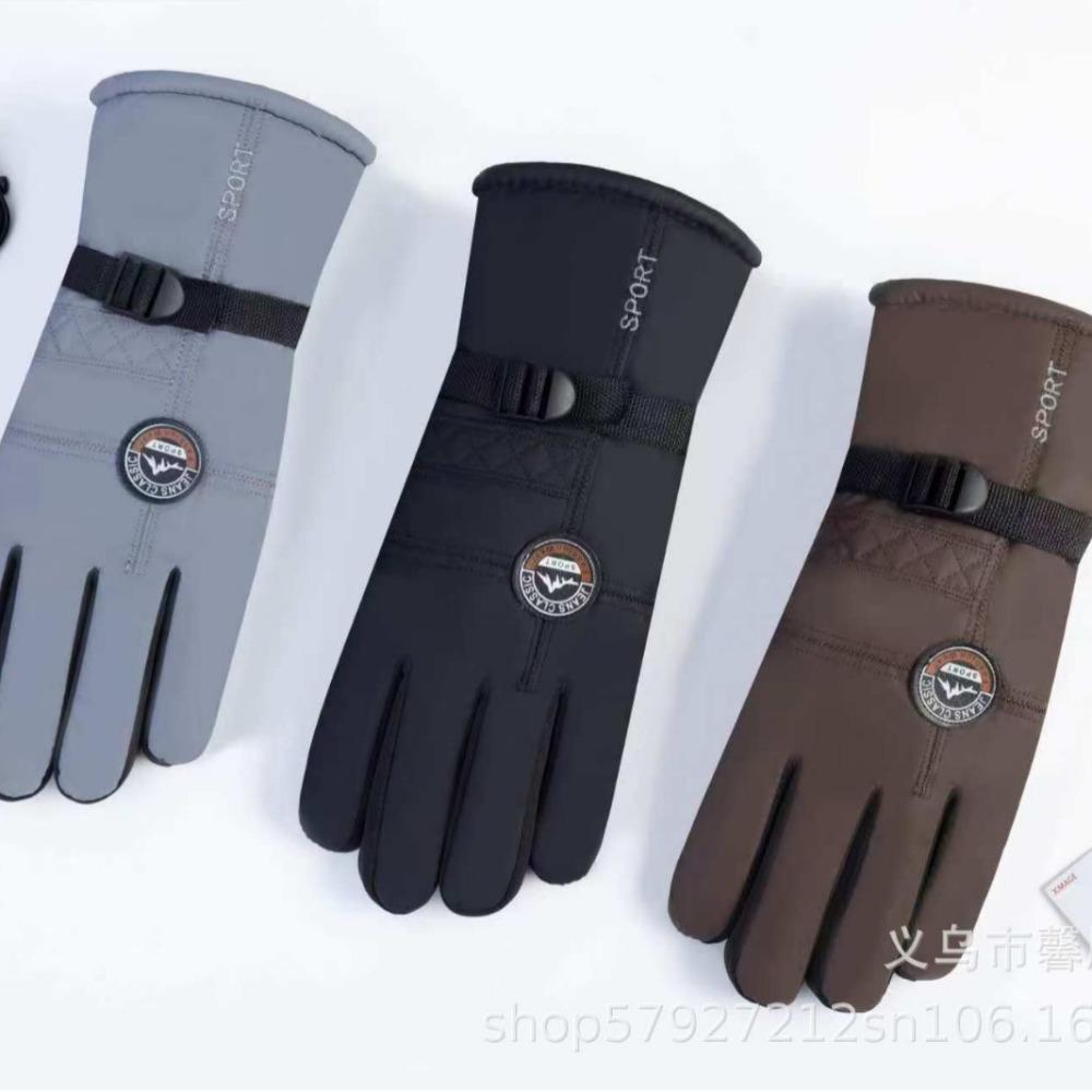 Men's thermal gloves outdoor skiing motorcycle electric vehicle riding gloves cycling fleece thicker