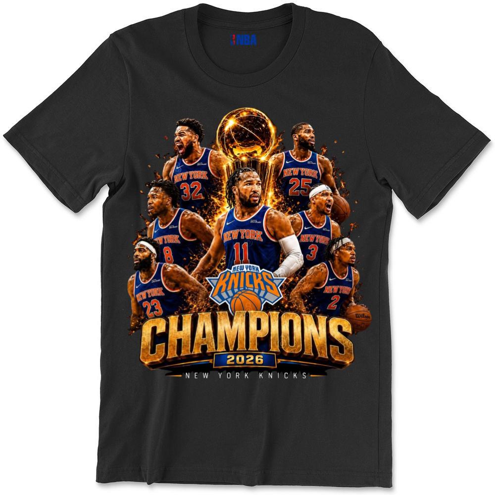 Knicks 2026 Champions Basketball Fan Graphic T Shirt XXL