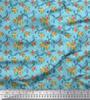 Soimoi Japan Crepe Satin Fabric Swirl,Leaves & Rose Floral Printed Fabric 1 Metre 42 Inch