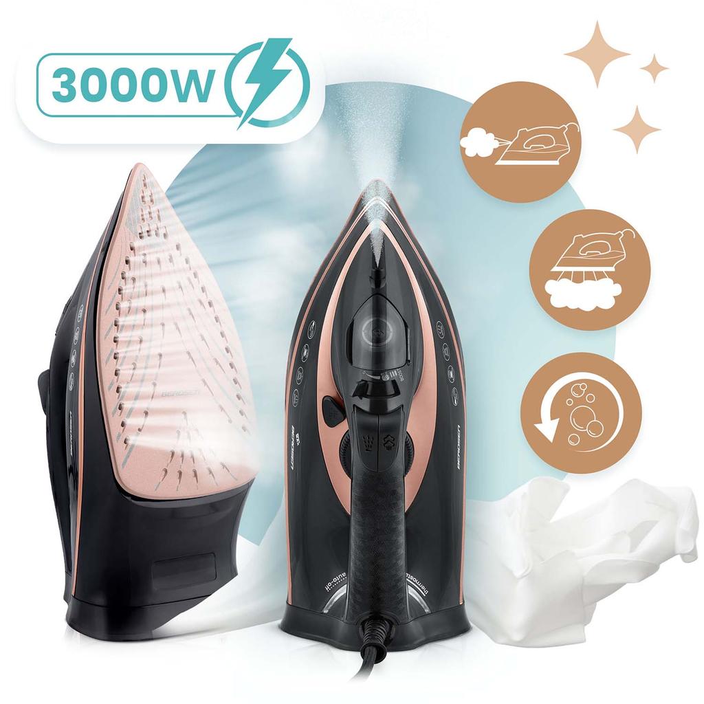 3000W Steam Iron Berdsen Bd-332 Ceramic Coating Vertical Operation