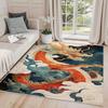 Dragon Mat - Non-Slip Washable Soft Polyester Area Mat with Vibrant Fantasy Dragon Design, Asian-Inspired Home Deco