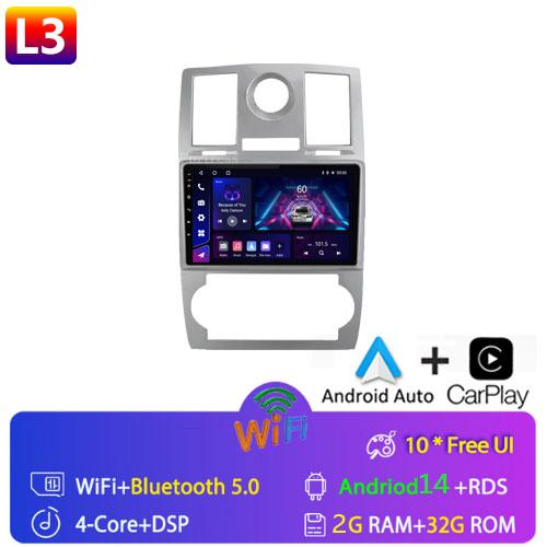 Car Radio Android 13 Carplay For CHRYSLER 300C 2004 - 2011 GPS Navigation Android Auto Stereo BT Wifi Video Bluetooth