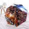 1pc Attack On Titan Last Attack Automatic Folding Umbrella, Portable 3-Fold Design with 8-Bone Iron Frame, Perfect for Outdoor Use, Ideal Gift for Fan