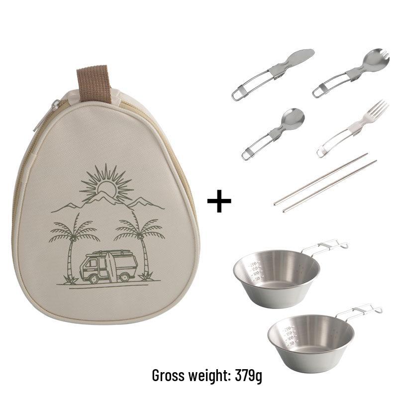 Sierra Outdoor 304 Stainless Steel Folding Camping Bowl with Fixed Handle