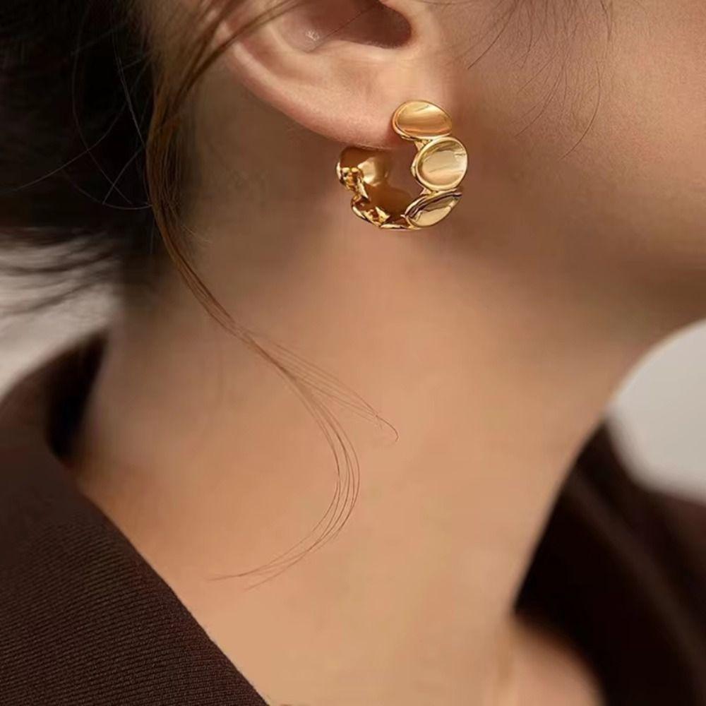 C Shaped Drop Earrings Gold/Silver Stud Earrings Fashion Women's Dangle Earrings  Engagement