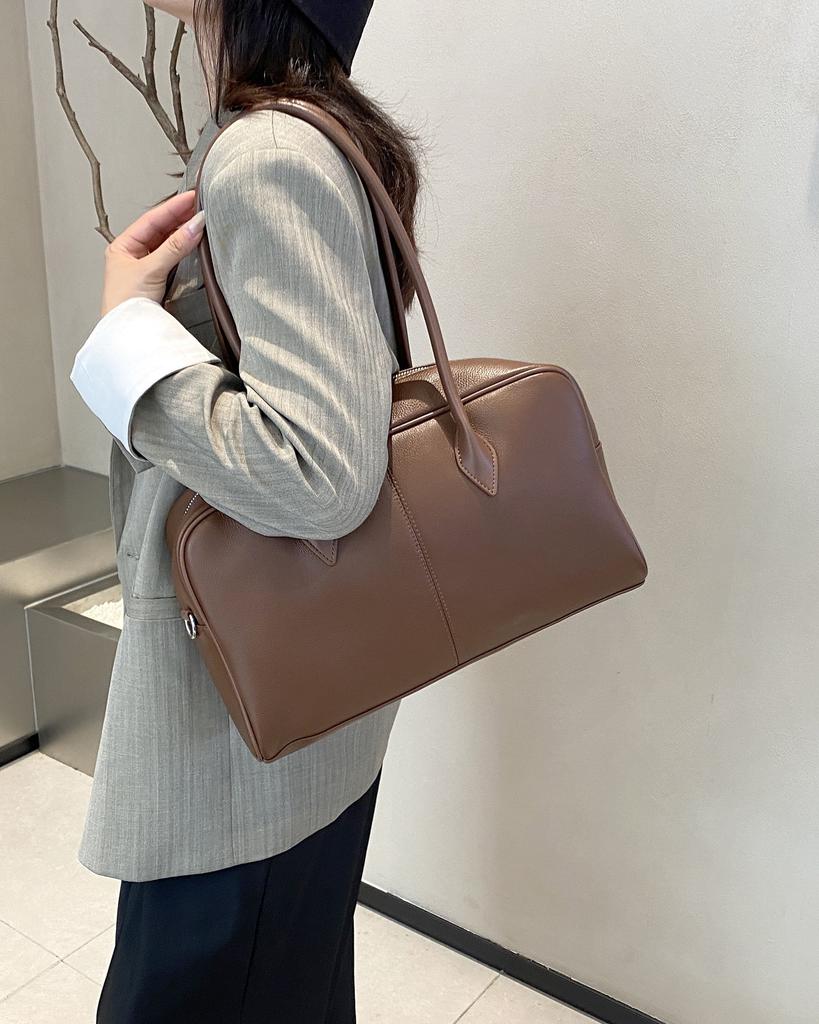 Large Capacity Retro Tote Bag For Women 2025 New Style High-Quality Single Leather Strap Underarm Bag Versatile Casual Handbag