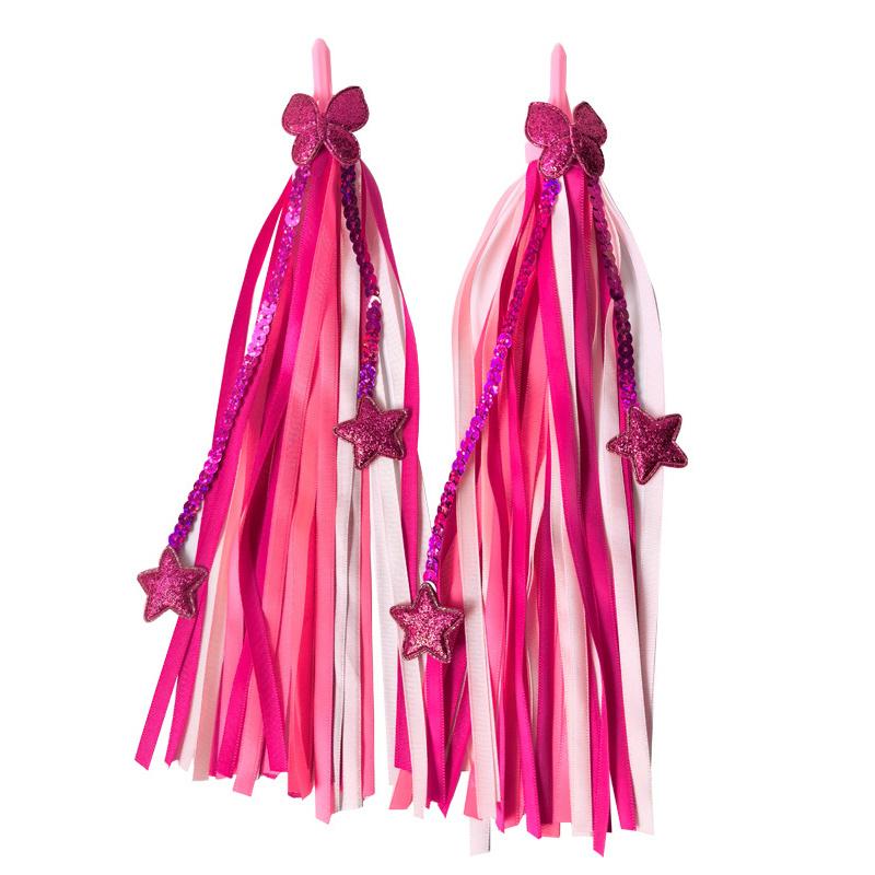 Kids Bike Handlebar Streamers Kids Scooter Handlebar Ribbons Streamers Handle Flowing Colorful Tassel Accessory For Kids Bicycle