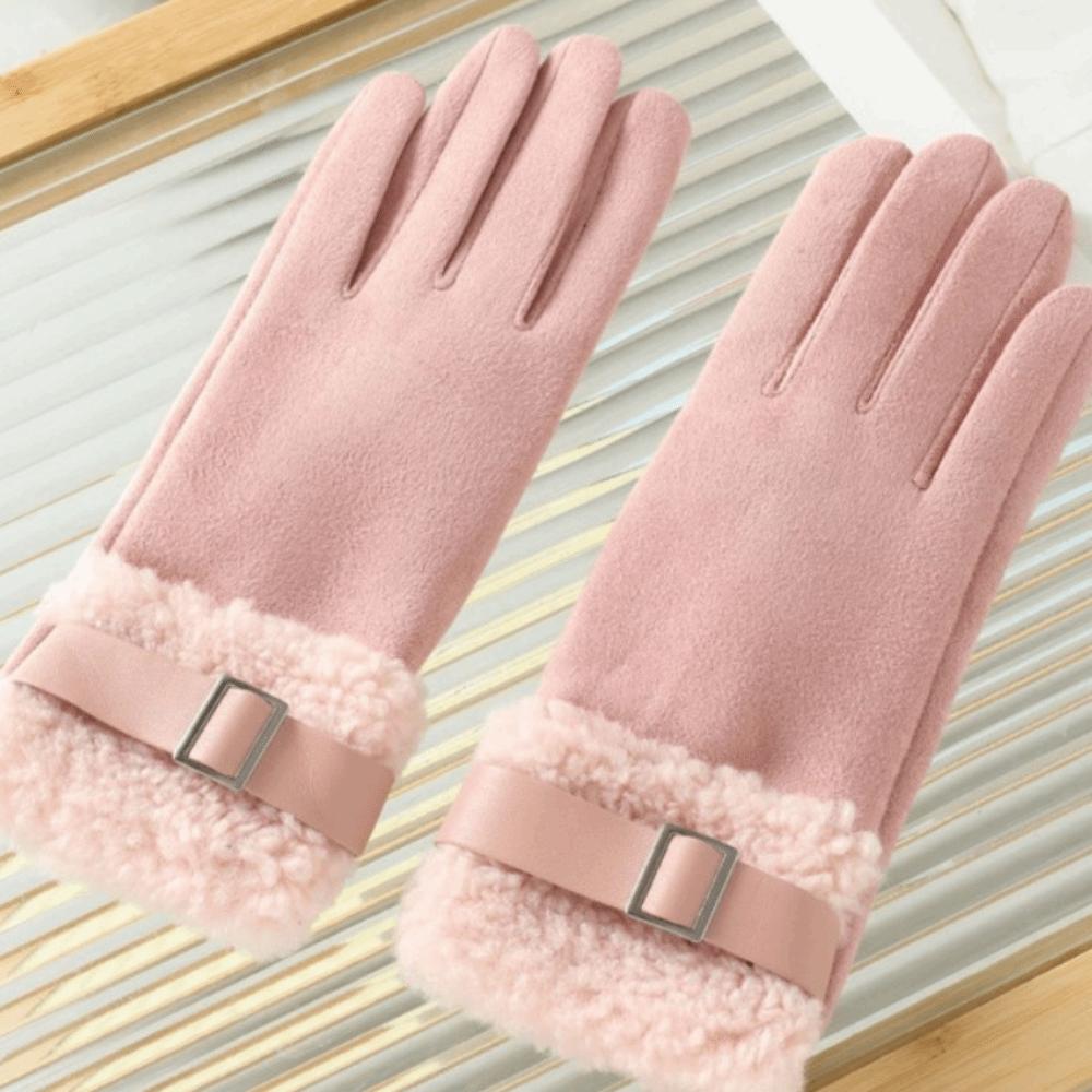 Full Finger Women's Winter Gloves Thickened Cycling Mittens Fashion Women Fleece Gloves  Mom