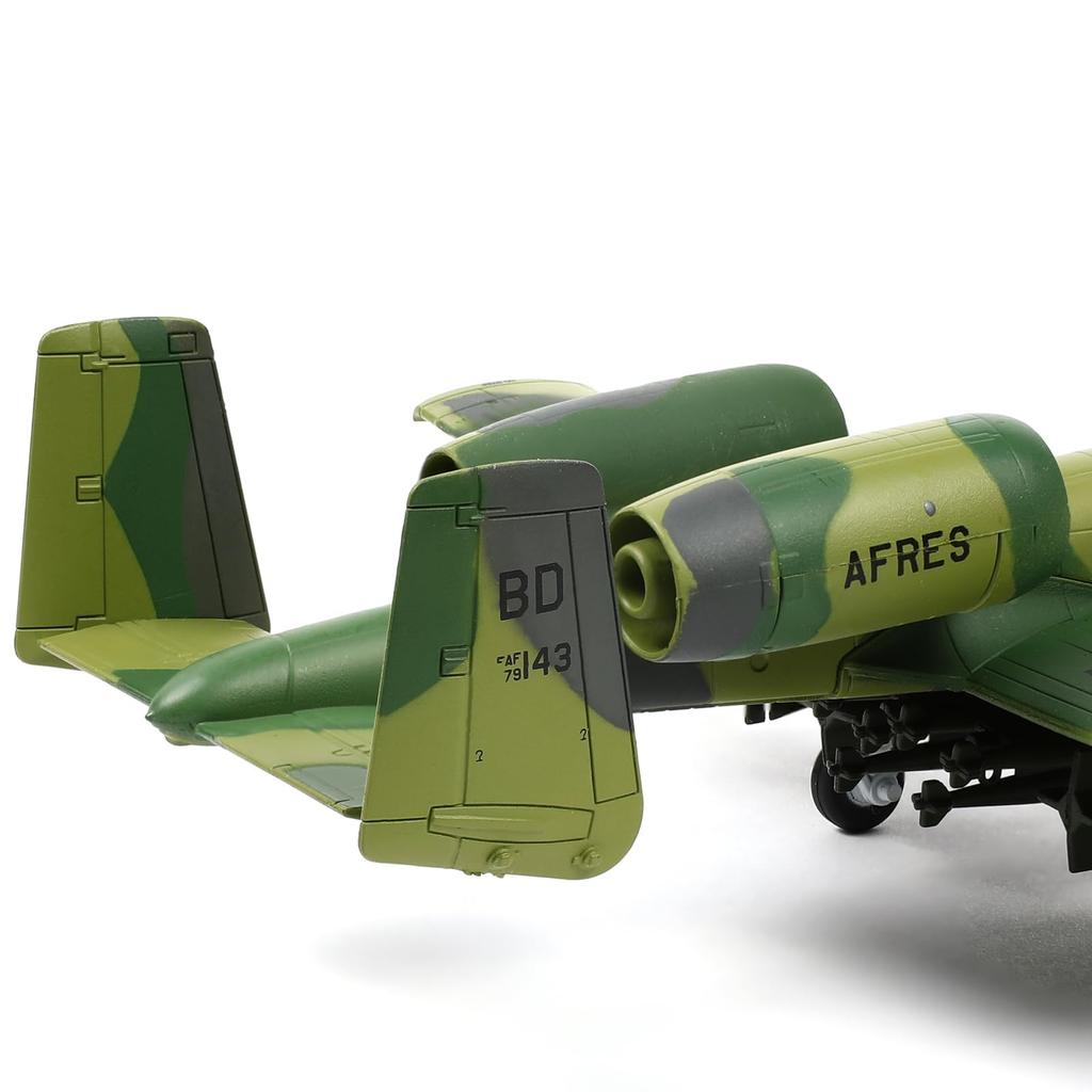 NUOTIE Attack Thunderbolt II Assembled Die Cast Metal Aircraft Model Kit Replica Military Display Collection 1/100 A-10 (Warthog)