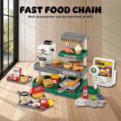 Kinder Rollenspiel Spielzeug Simulierter Hamburger Fast Food Theke Mini Set Geschenk