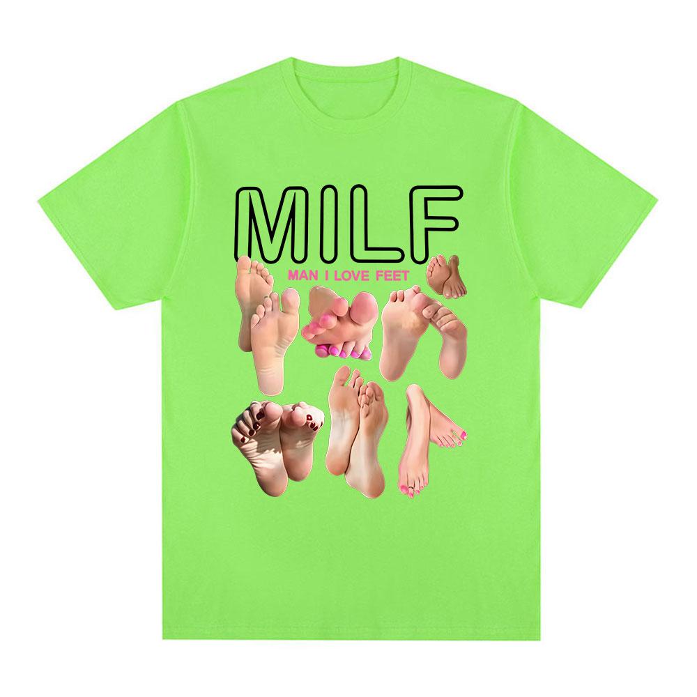

Funny MILF Man I Love Feet Meme Graphic T-Shirt Men Women Cotton Short Sleeve O-Neck T Shirt Streetwear Harajuku Gothic T-shirts 3XL