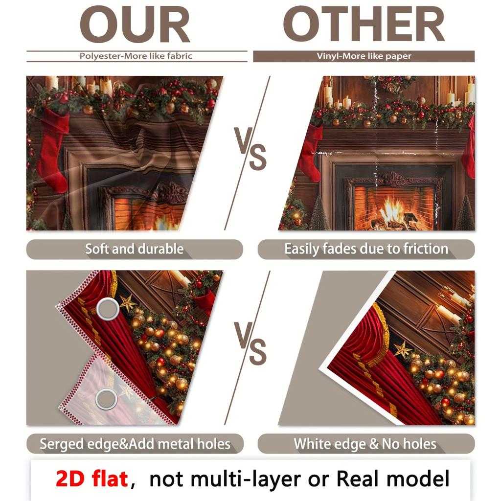 Christmas Fireplace Decoration Background Winter Photography Backdrop Decorations For Photo Studio Photo Booth Christams Party