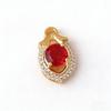 2025 Elegant Luxury Gold and Red Main Stone Diamond Pendant Clavicle Chain