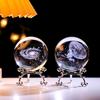 Enchanting 3D Moon & Stars Laser-Engraved Crystal Ball - Perfect For Home, Office, Or Cafe Decor   Ideal For Living Room, Desk D