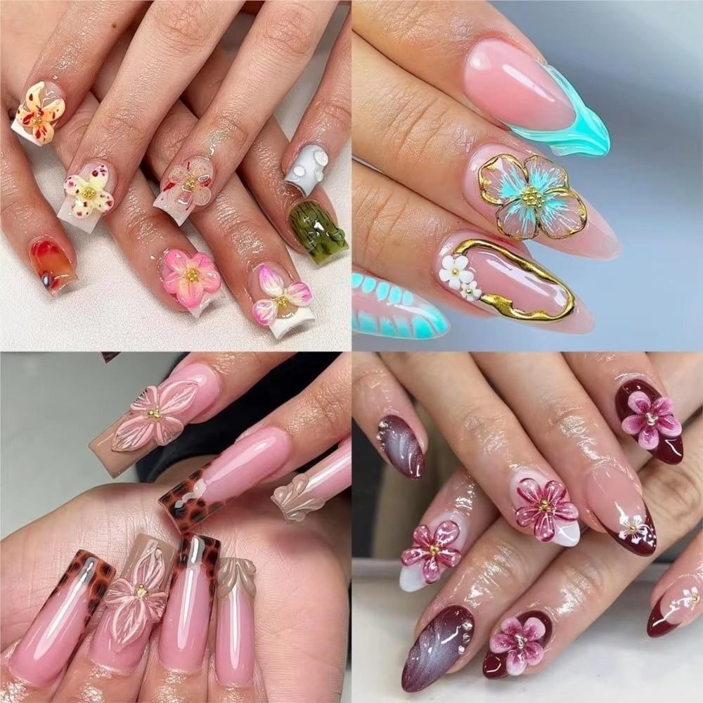 Creative 3Pcs/Set 3D Nail Mold Carving Template UV Resin Resin Molds DIY Nails Nail Art Carving Template