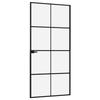 VidaXL Interior Door Black 93x201.5 Cm Tempered Glass Thin Aluminum 153664