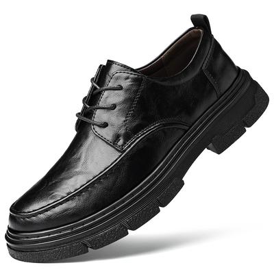 Mode Frühling Herbst Leder Plateau Slipper für Herren Designer Weichsohle Lässige Herren Lederschuhe Männlich Schwarz Business Herrenkleiderschuh