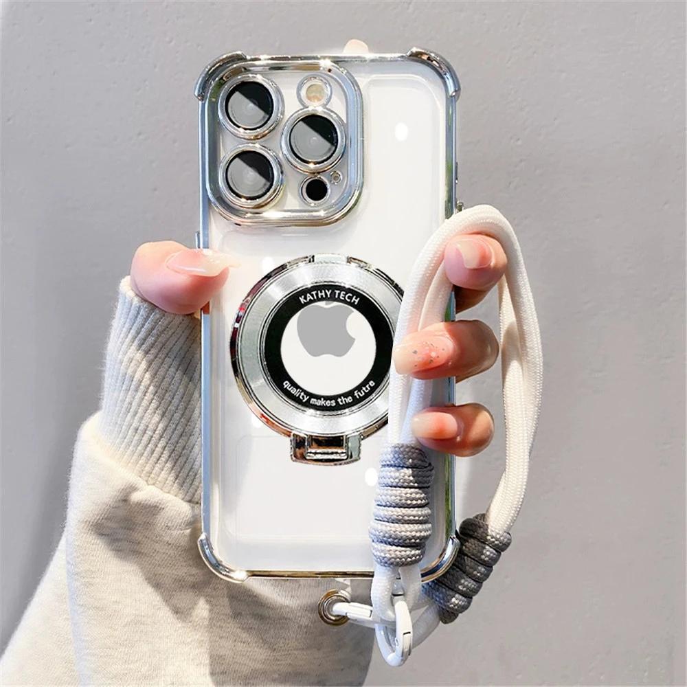 Redmi Note14 Pro Shockproof Magnetic Bracket Phone Case For Xiaomi Redmi Note 14 Pro Plus 4G 5G POCO X7 Pro With Lanyard Cover