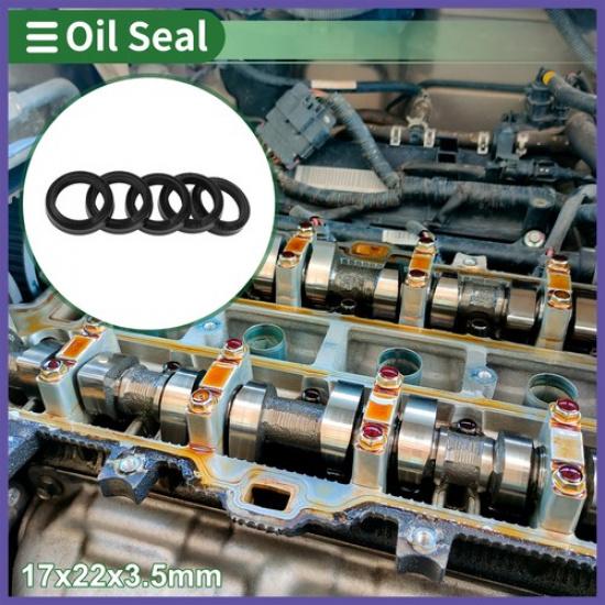 Wellendichtring Dichtring Rotationswellendichtung NBR Gummi 17x22x3.5mm Schwarz 5 Stück