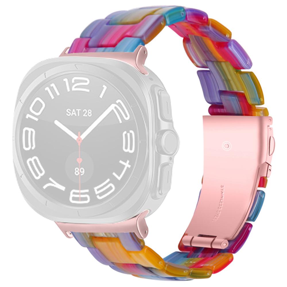 For Samsung Galaxy Watch Ultra 47mm Waterproof Resin Acrylic Watch Strap Buckle Design Wrist Band