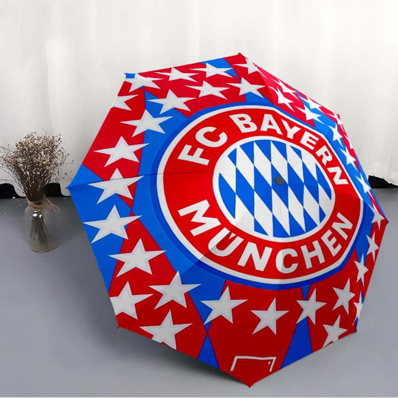 Printed FC Bayern München Logo Printed Folding Umbrella,Outdoor,Leisure,And Travel Umbrella,Durable Umbrella Fabric,Birthday And Holiday Gift