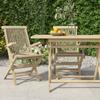 Garden Chairs 2 pcs Folding Grey 56x61x89 cm Solid Teak Wood
