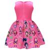 Kids Girls Anime Cartoon K-Pop Hunters Rumi Zoey Mira Printed Bow Sleeveless Casual Dress