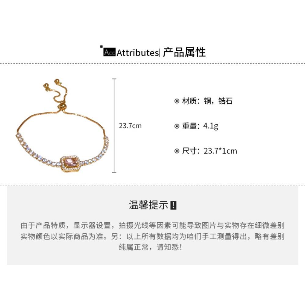 Advanced Zirconia Stone Diamond Pulling Bracelet for Women with Simple Elegant Style Niche Fashion Design Handmade Decoration
