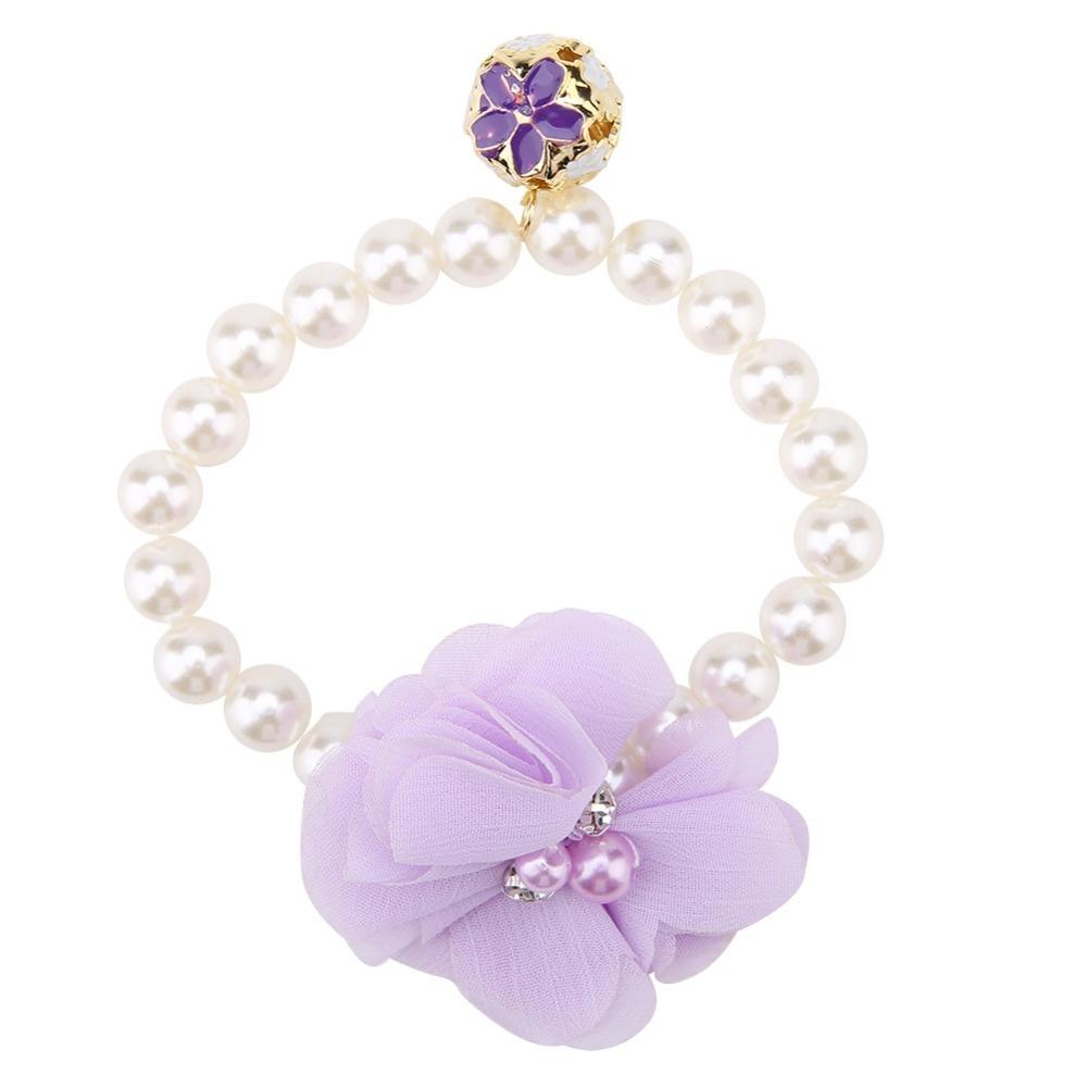 Elastic Stretchable Pet Pearl Collar Multi Size Available Round Pearl Bead Dog Pearl Necklace Lightweight Wearable