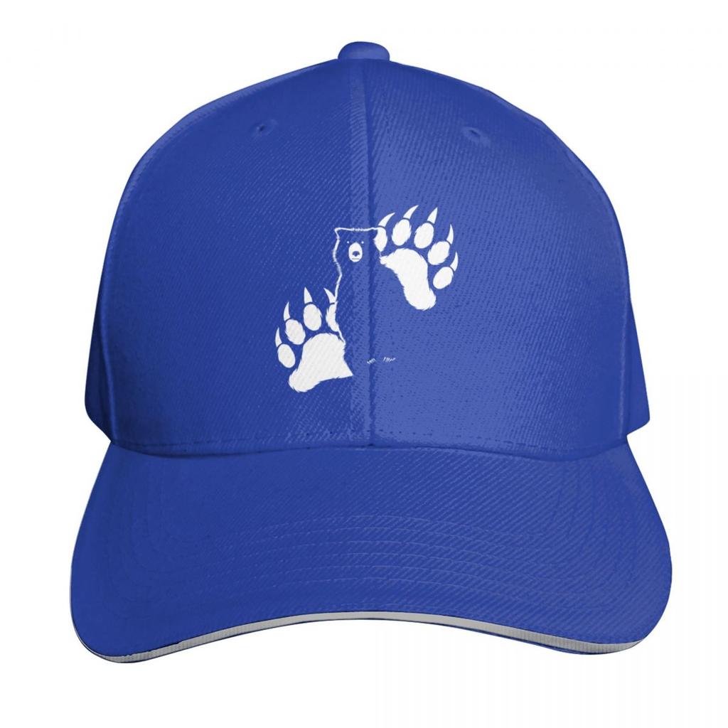 Silhouette and Paws Grizzly Bear Baseball Cap Luxury Hat western Hat Designer Hat Golf Unisex Unisexs Tennis Womens