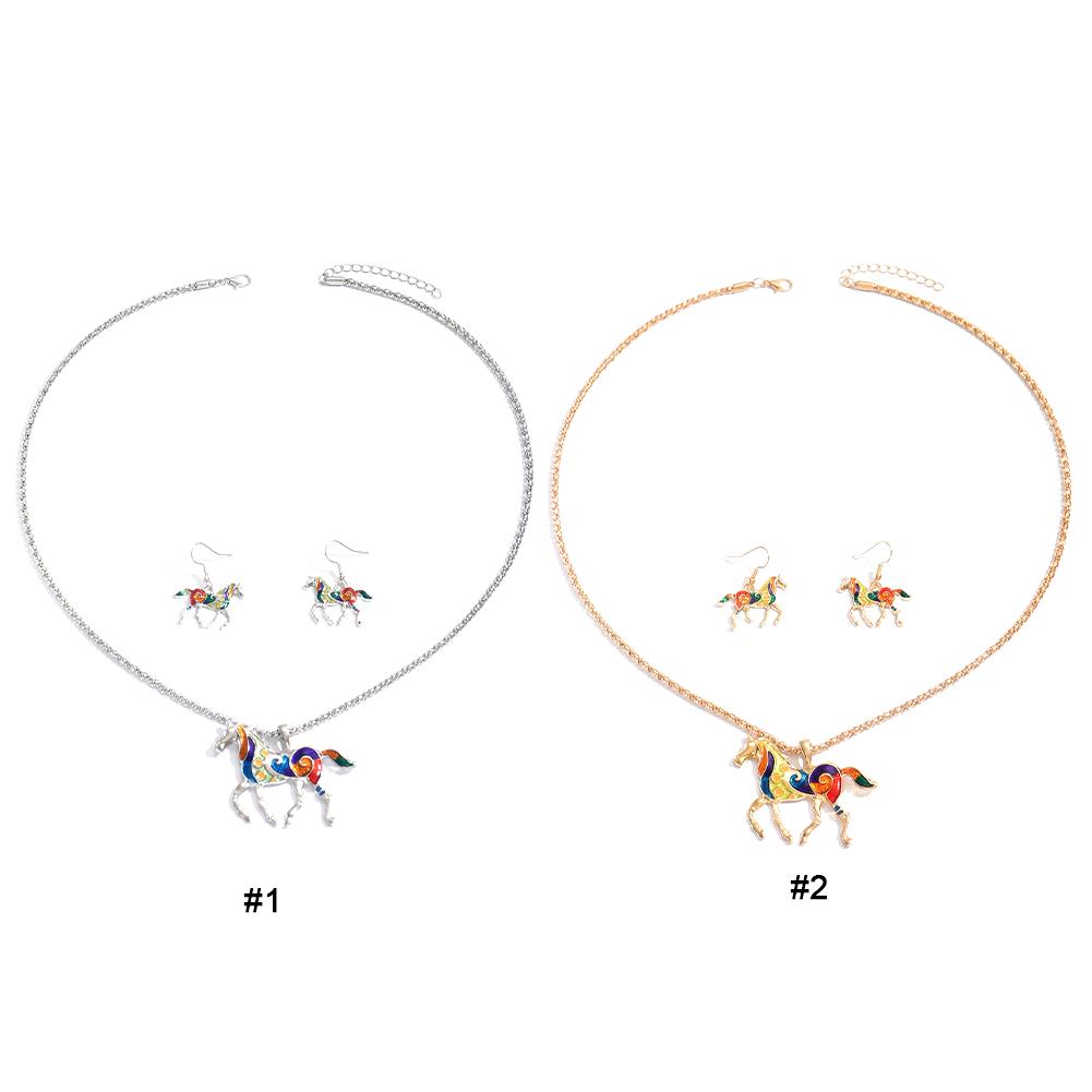 Rainbow Horse Pendant Necklace Little Rainbow Horse Jewelry Colorful Enamel Horse Pendant Necklace for Teen Girls Horse Lovers