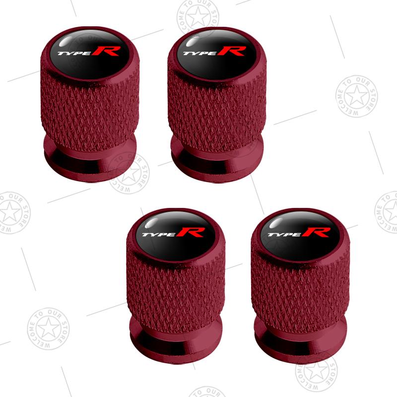 4pcs Mugen Power Typer Logo Car Wheel Tire Valve Caps Air Stem Aluminum Accessories For Honda Civic Fit Jazz Accord Inspire City