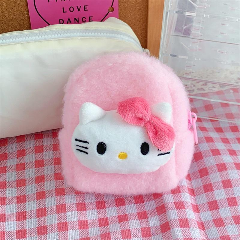 Cute Cartoon Animal Plush Wallet For Women Soft Fluffy Earphone Case Coin Purse Data Cable Holder Lipstick Pouch Wholesale